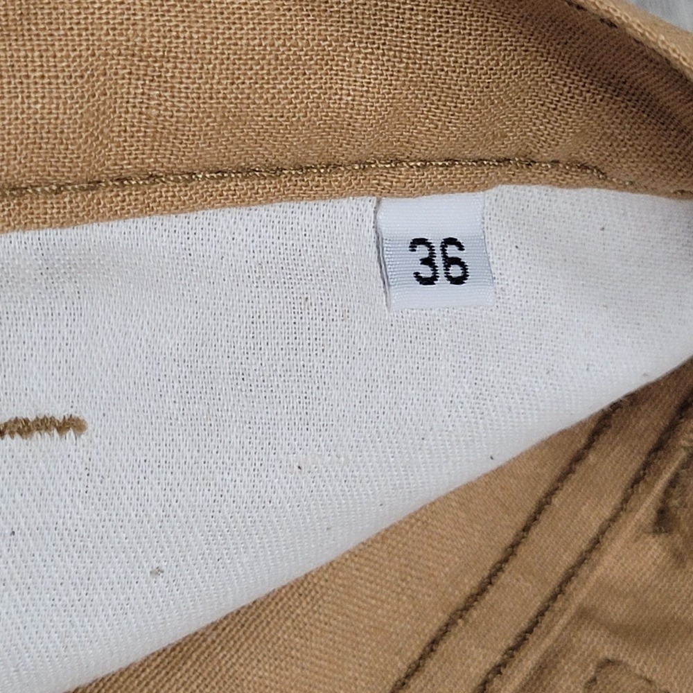 👖Gustin Pants Mens 36x29 Mustard Linen Chino Straight #21‎ Button Fly Made USA - Picture 6 of 15